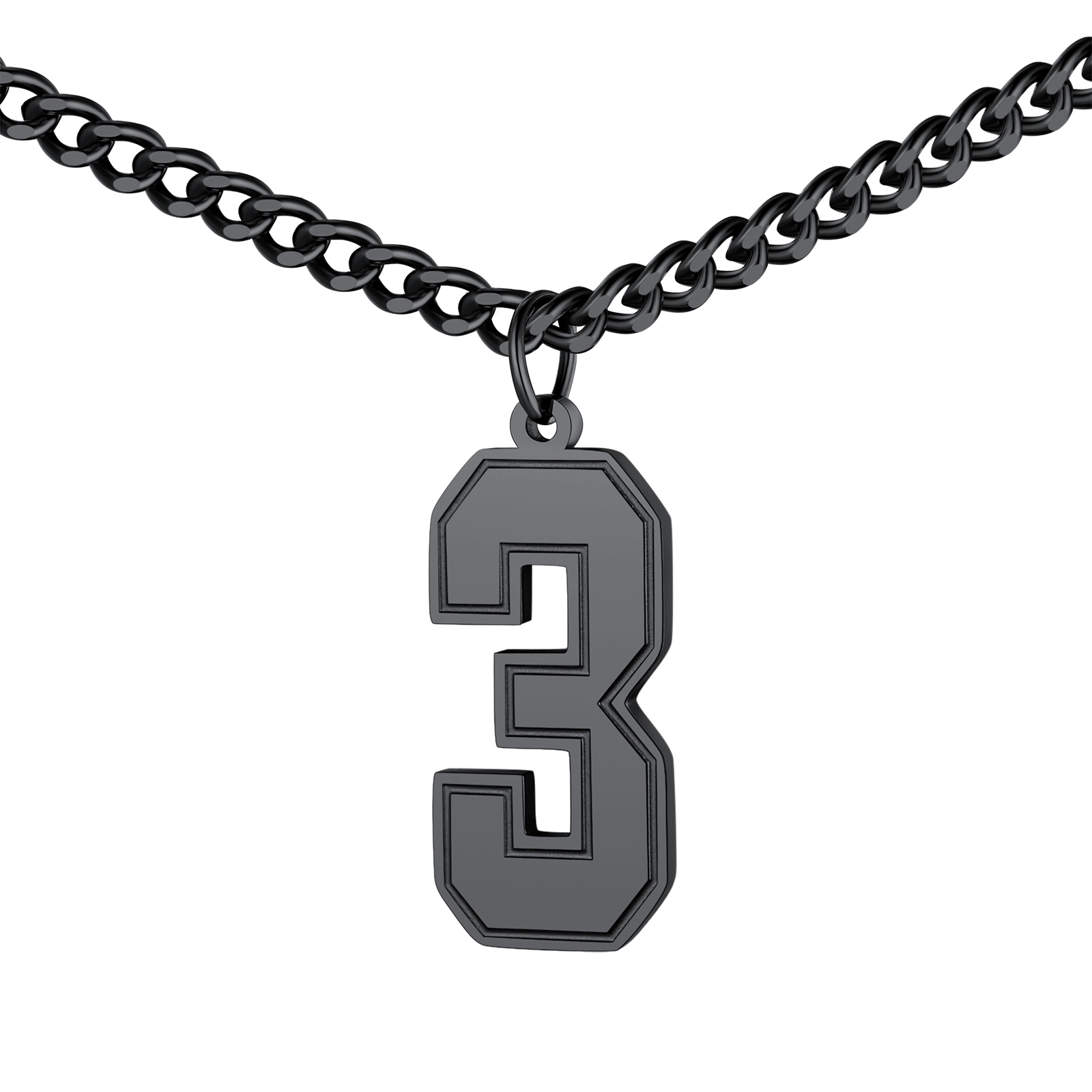 Sports Jersey Lucky Basketball Number 3 Necklaces