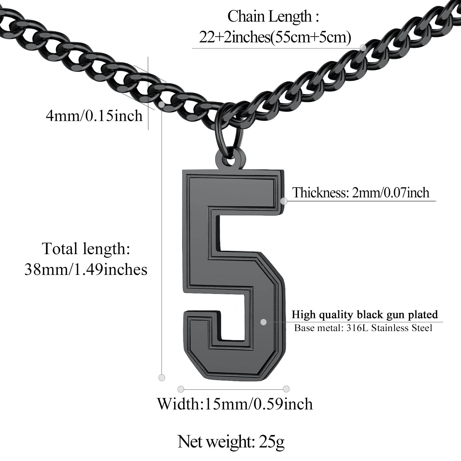 Sports Jersey Lucky Basketball Number 5 Necklaces