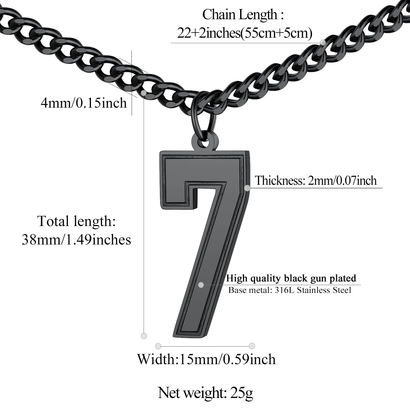 Sports Jersey Lucky Basketball Number 7 Necklaces