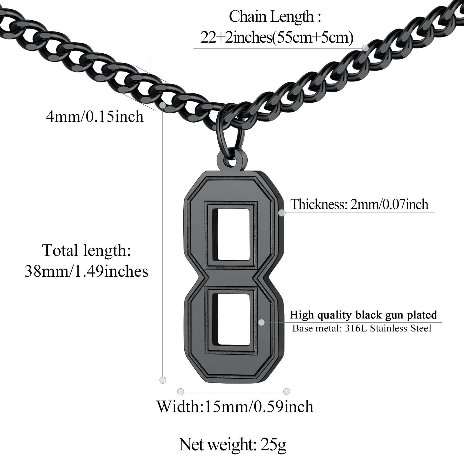 Sports Jersey Lucky Basketball Number 8 Necklaces