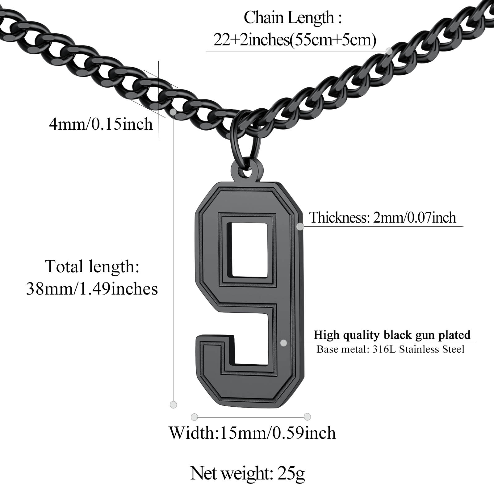 Sports Jersey Lucky Basketball Number 9 Necklaces