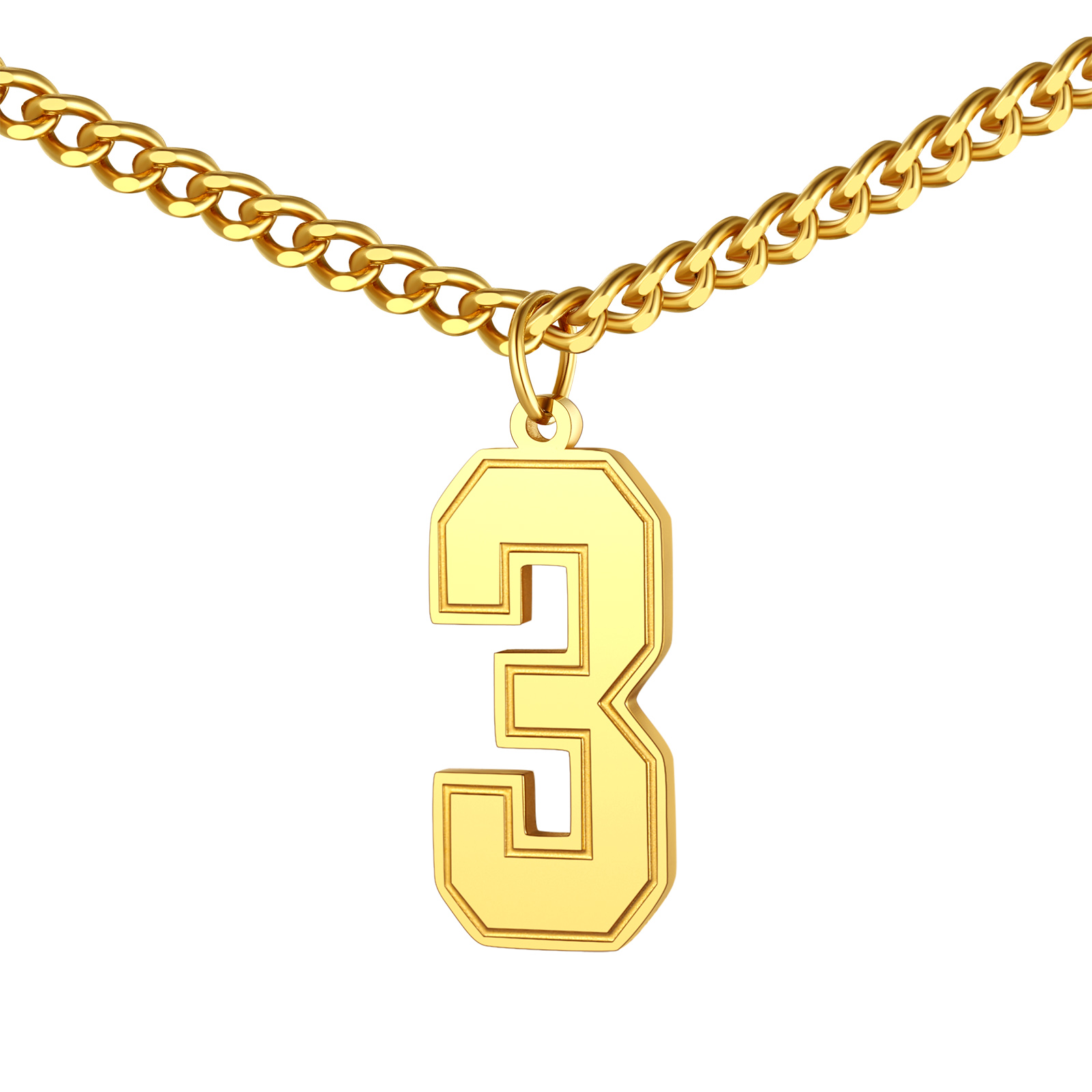 Sports Jersey Lucky Basketball Number 3 Necklaces