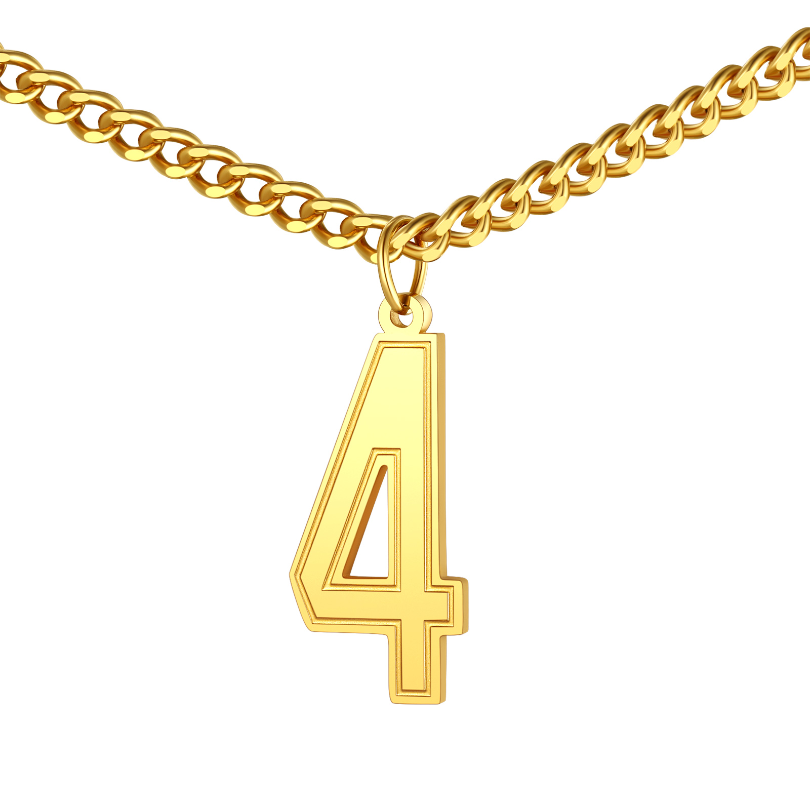 Sports Jersey Lucky Basketball Number 4 Necklaces