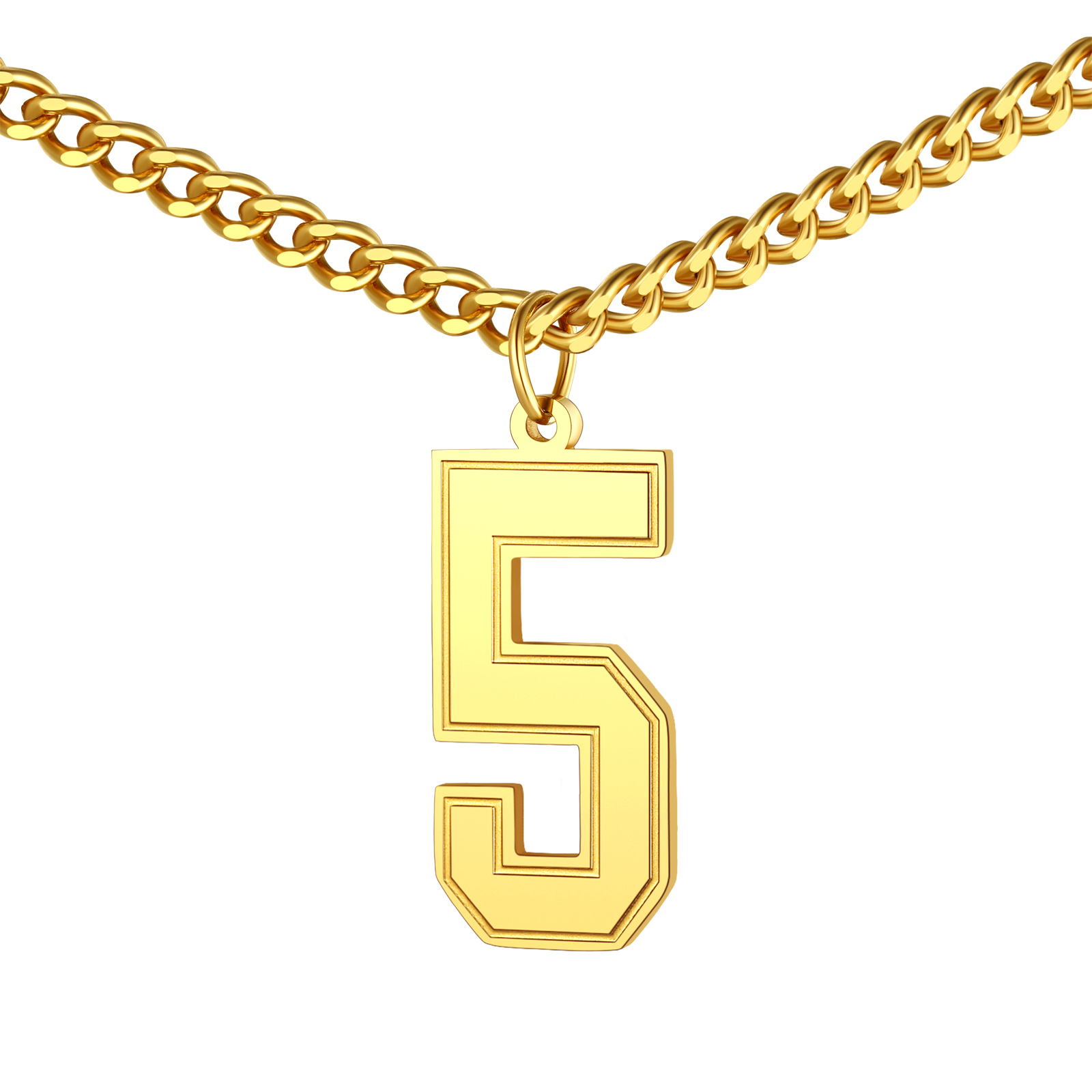 Sports Jersey Lucky Basketball Number 5 Necklaces