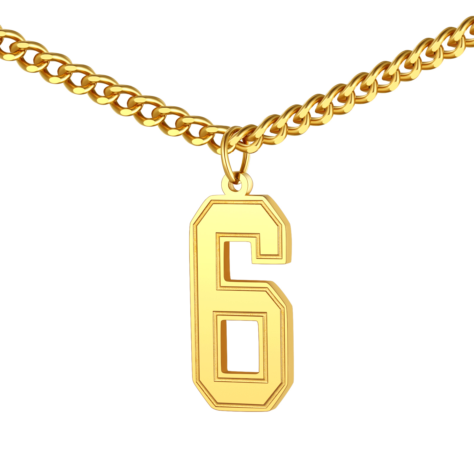 Sports Jersey Lucky Basketball Number 6 Necklaces