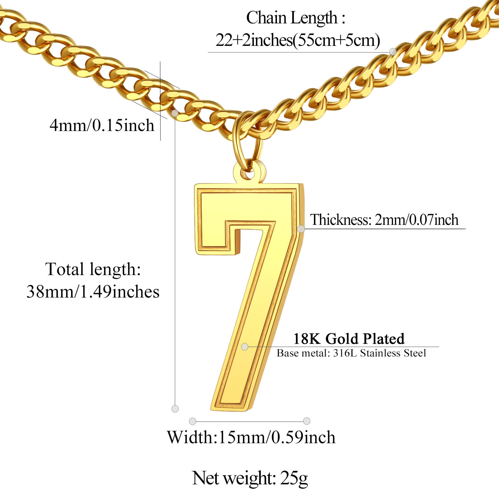 Sports Jersey Lucky Basketball Number 7 Necklaces
