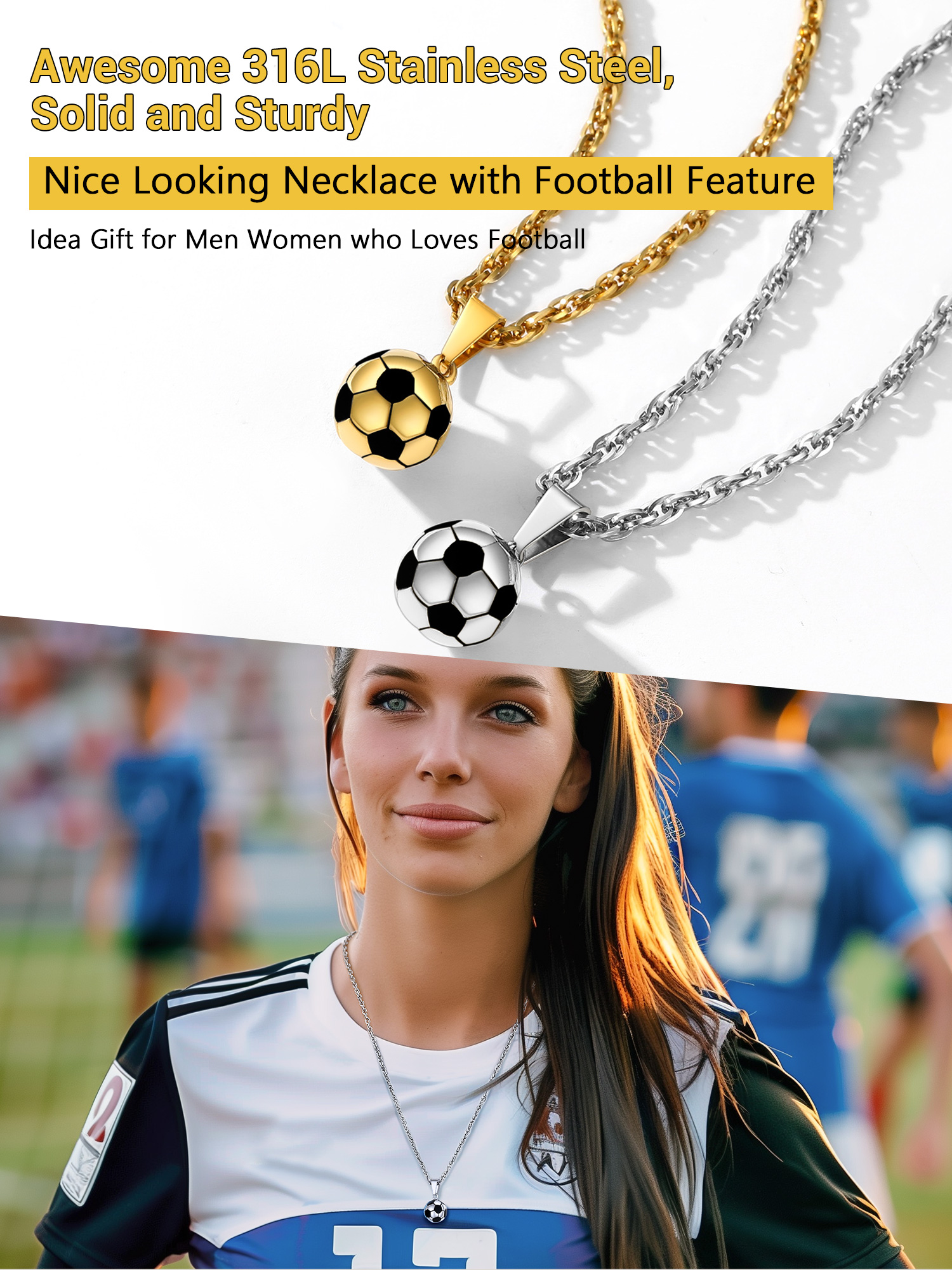 3D Football Cool Necklaces