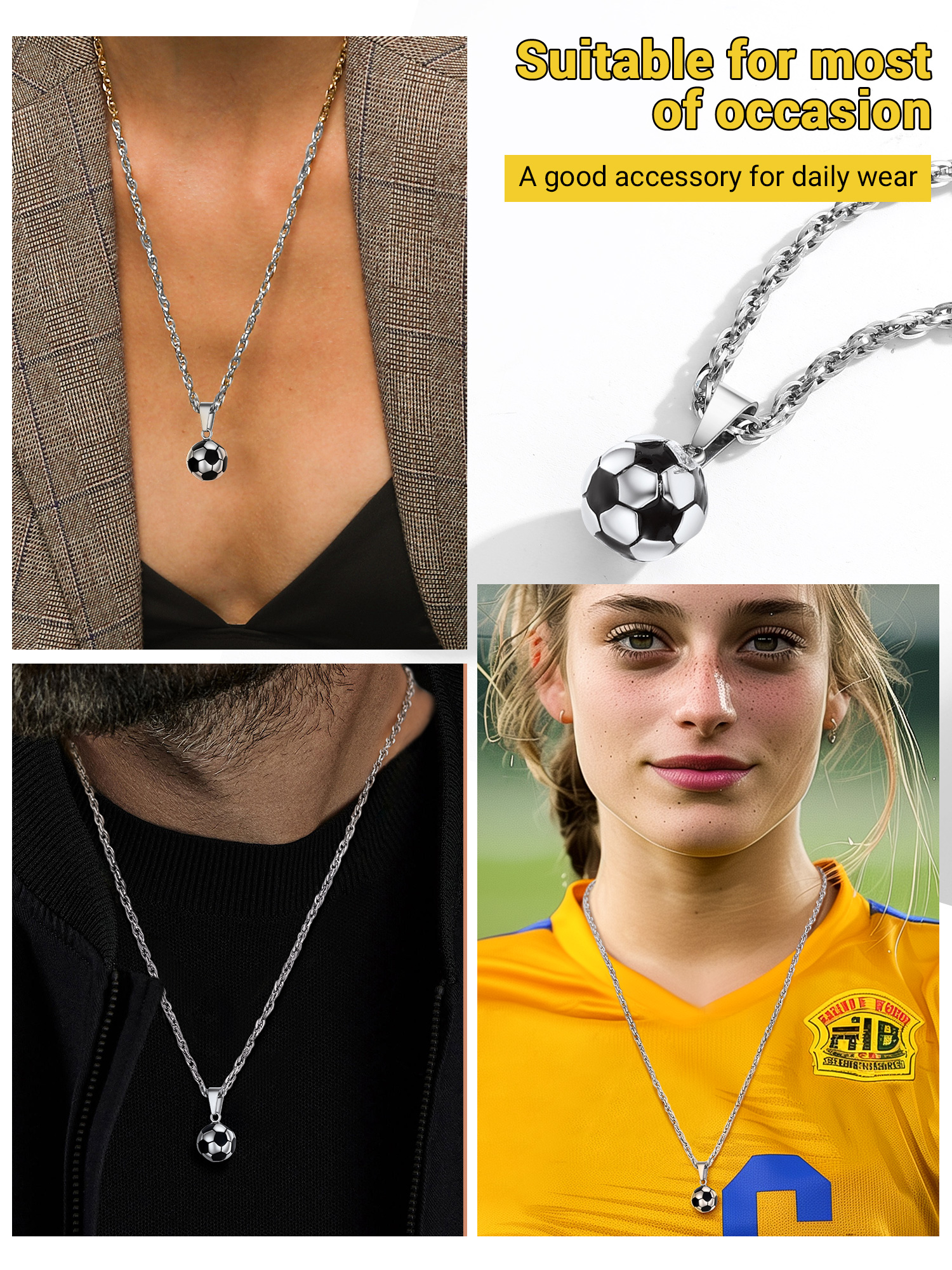 3D Football Cool Necklaces