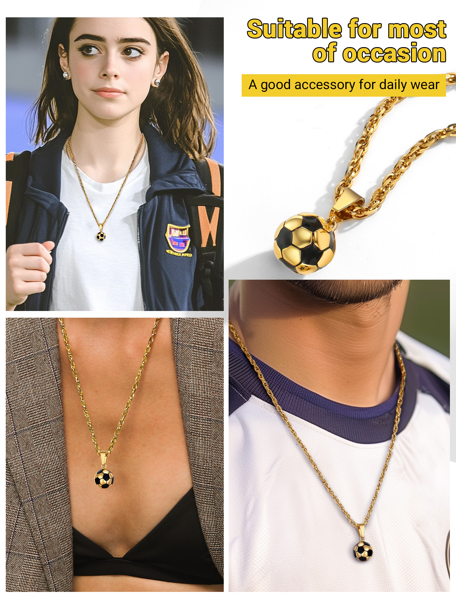 3D Football Cool Necklaces