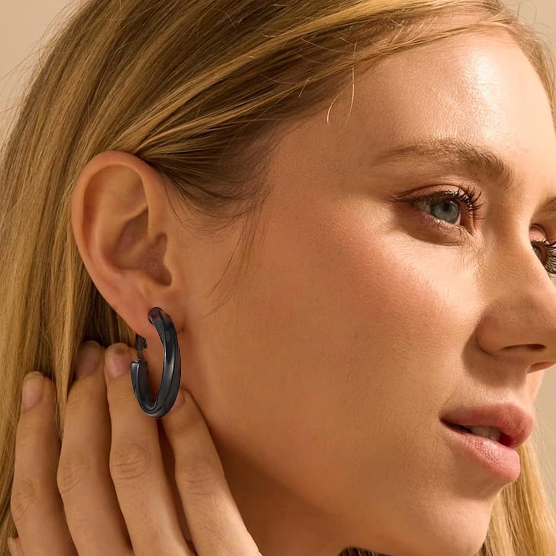 Cube Twisted Chunky Tube Hoop Earrings for Women/Ladies