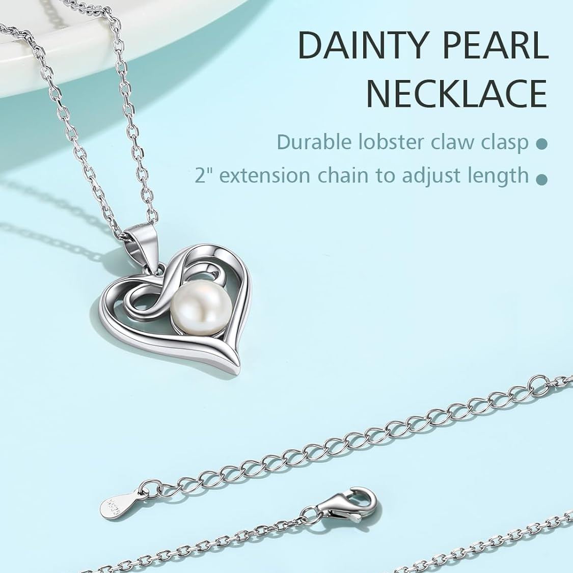 Sterling Silver Freshwater Pearl Necklaces Details: Dimensions, Hypoallergenic, Lobster-Claw-Clasps