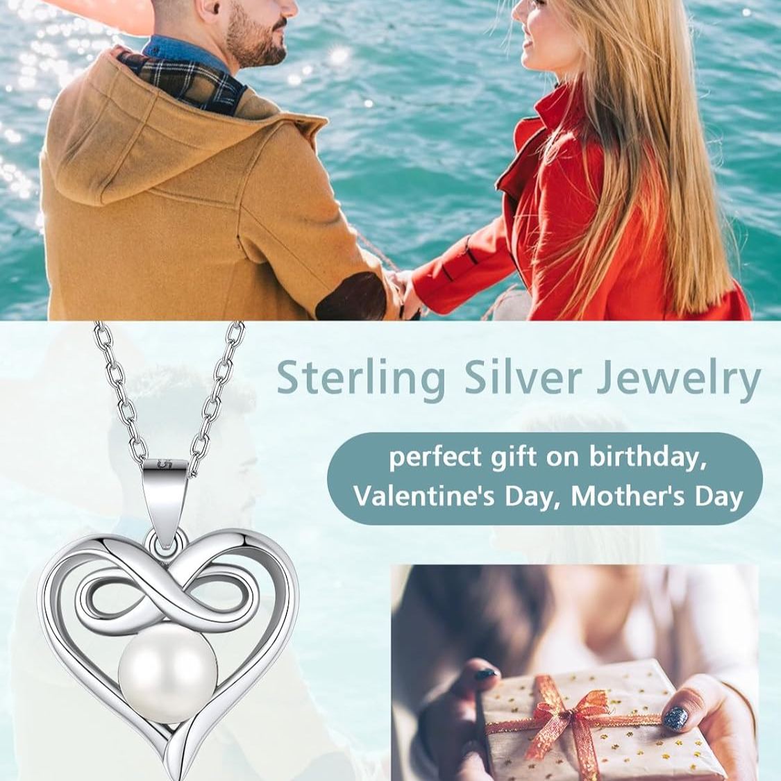 Sterling Silver Freshwater Pearl Necklaces, ChicSilver Jewelry gift Package, memorial gift