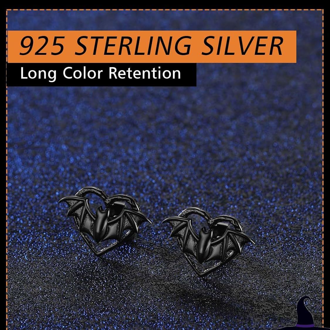 Sterling Silver Heart Bat Stud Earrings