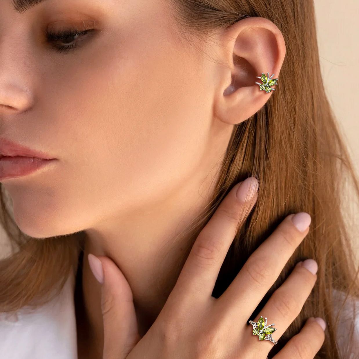 Sterling Silver Birthstone Butterfly Clip-on Earrings for Women