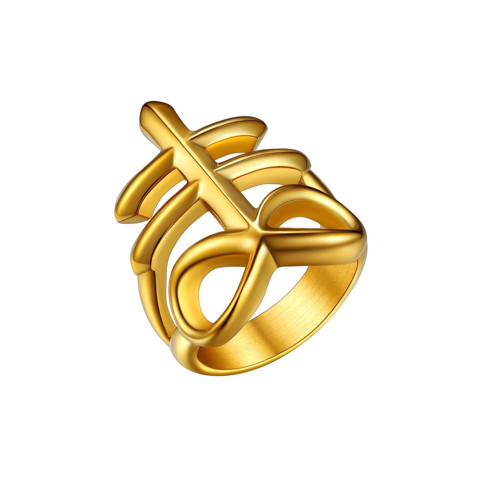 Stainless Cross Ring Size 14