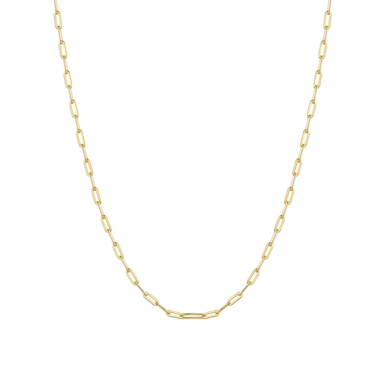 1.7mm Gold Paperclip Chain Necklace