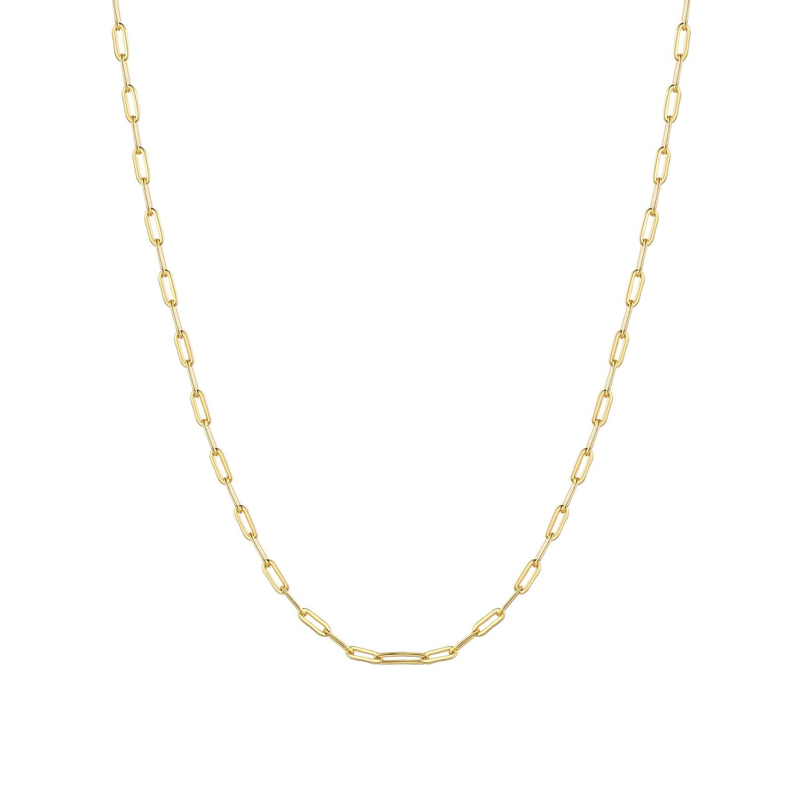 1.7mm Gold Paperclip Chain Necklace