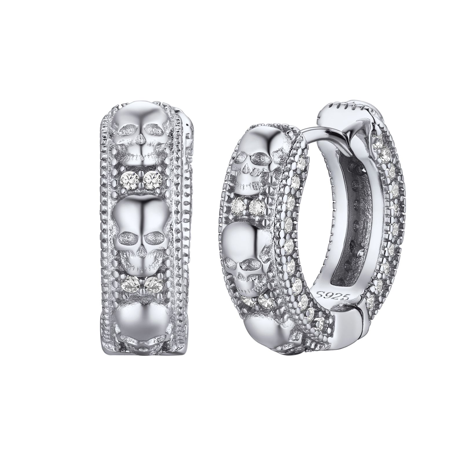 Mens Hoop & Skull Earrings