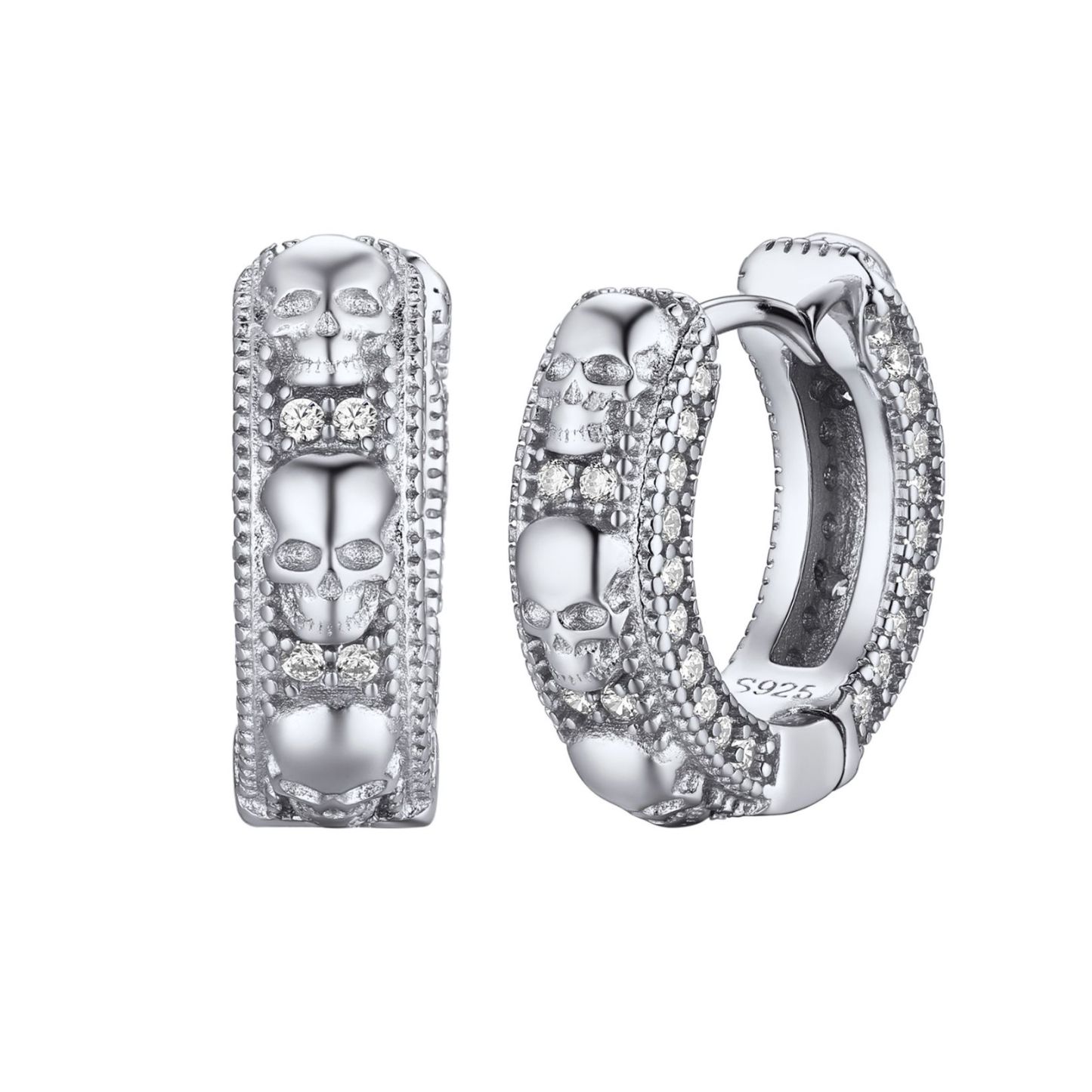 Mens Hoop & Skull Earrings