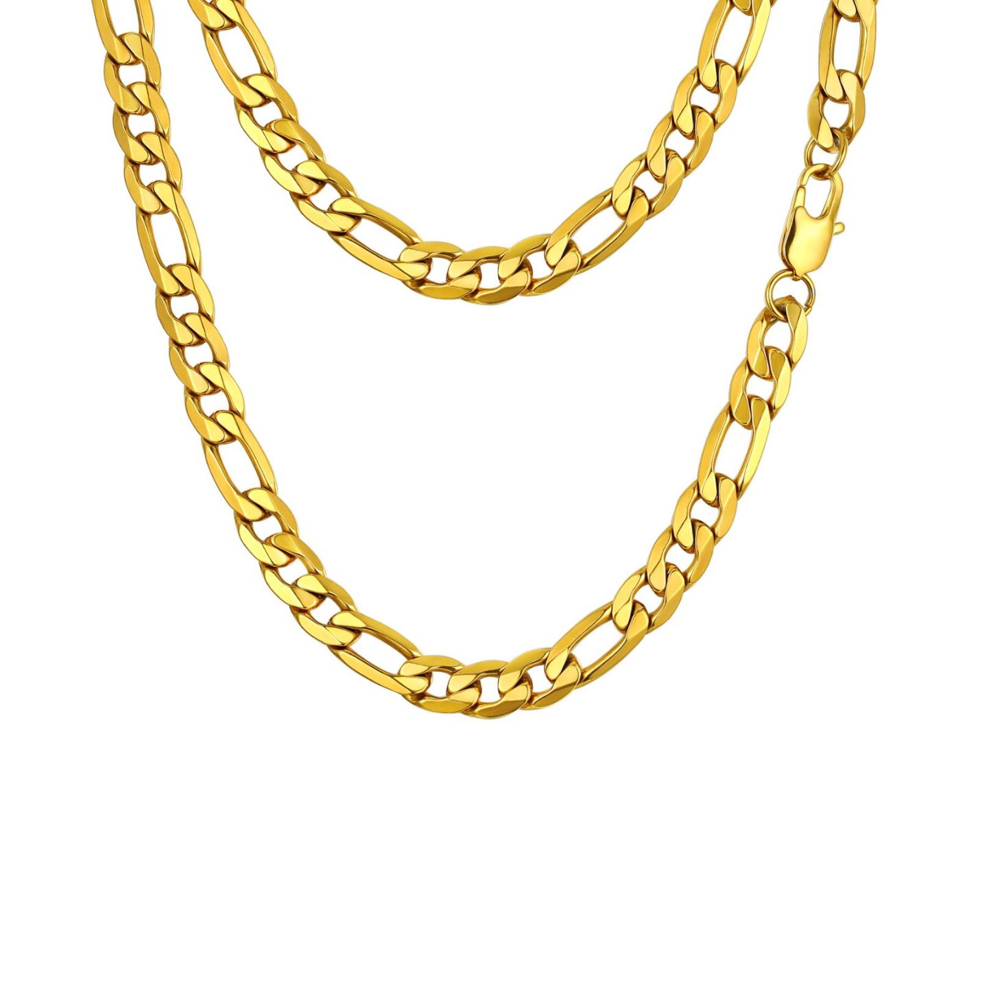 Mens Stainless Steel Figaro Necklace