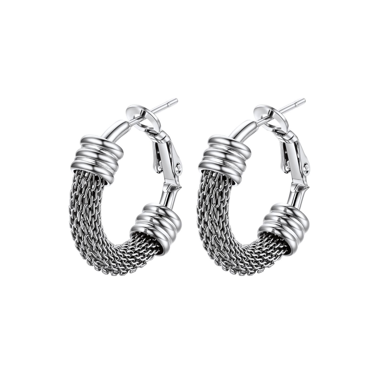 Woven Mesh Hoop Earrings