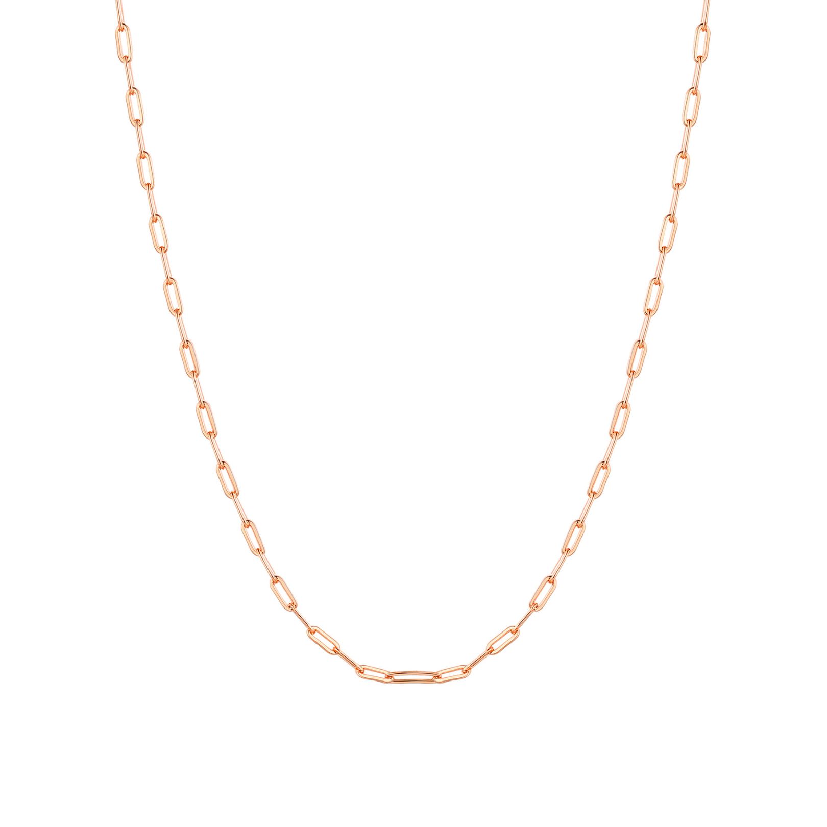 1.7mm Gold Paperclip Chain Necklace
