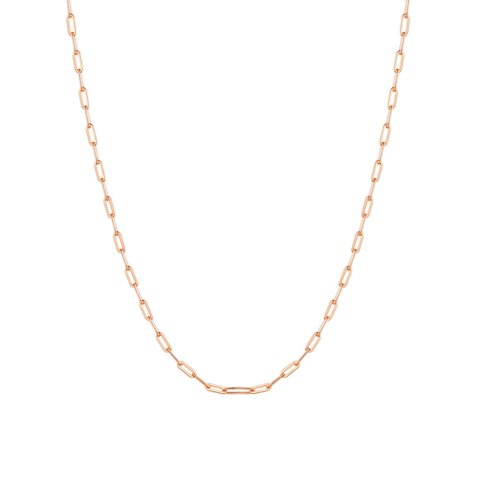1.7mm Gold Paperclip Chain Necklace