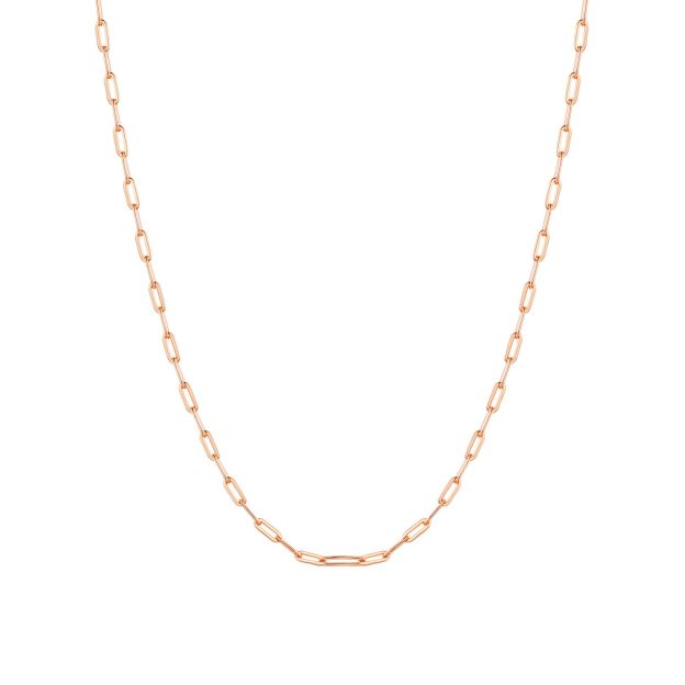1.7mm Gold Paperclip Chain Necklace