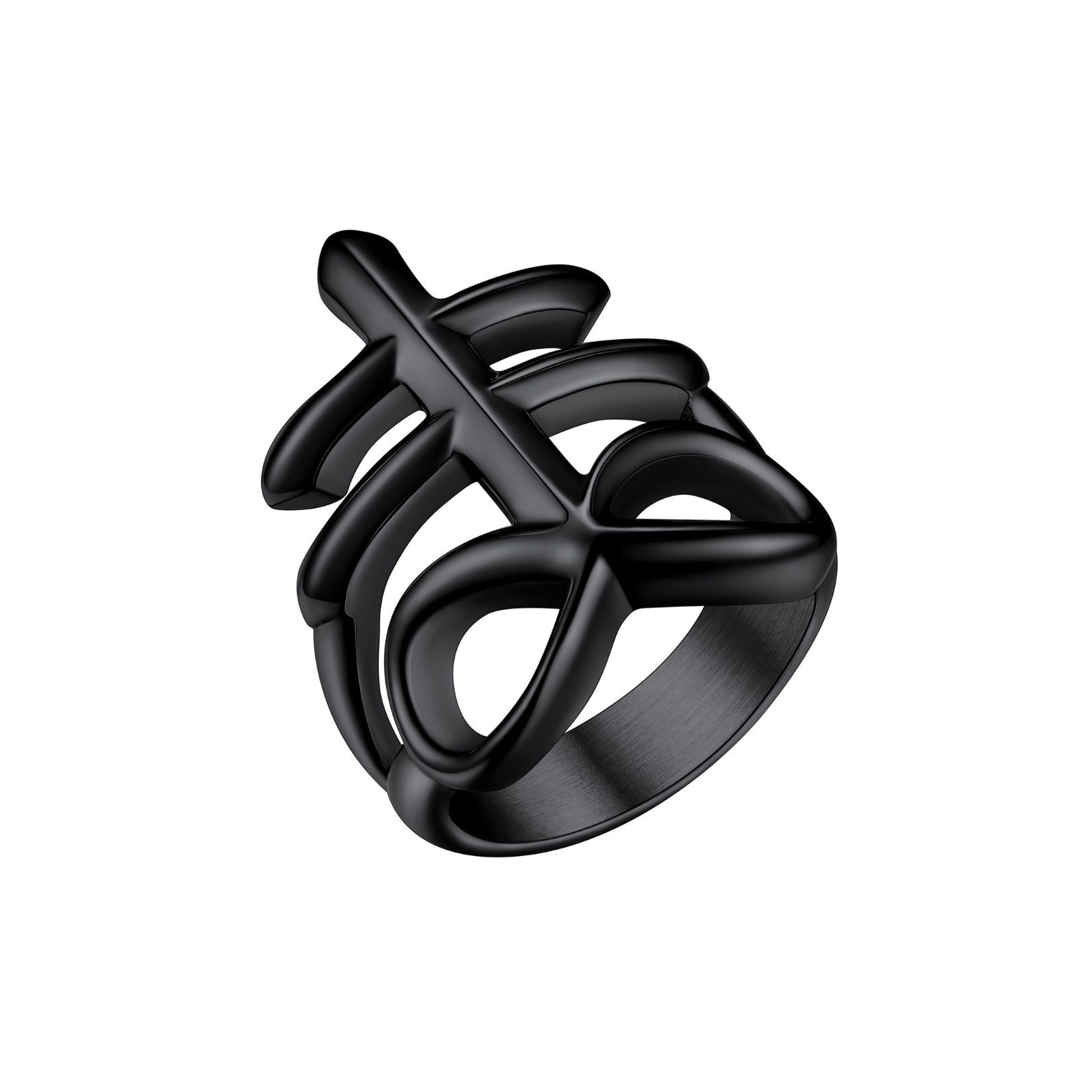 Stainless Cross Ring Size 14