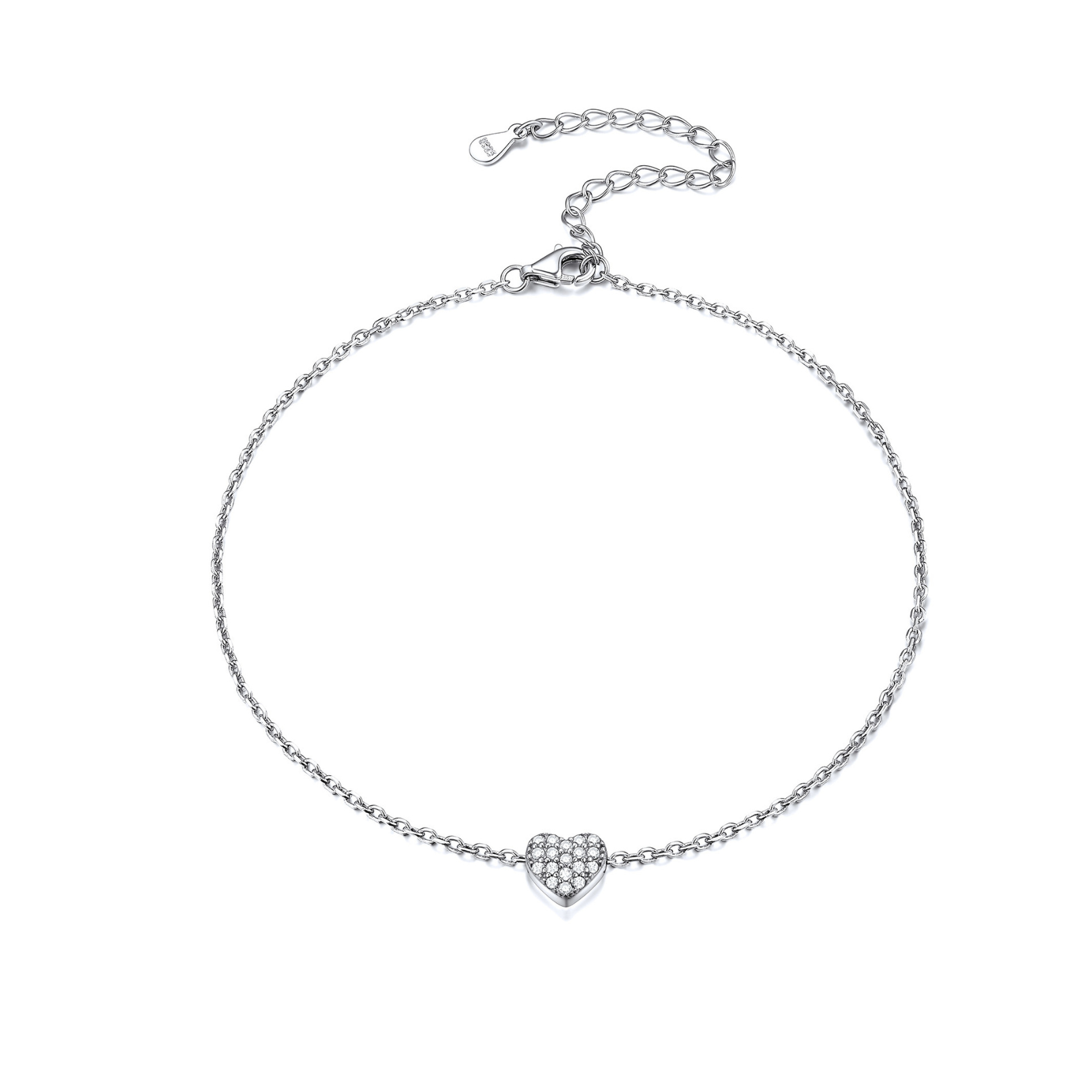Full Cubic Zircon heart anklet