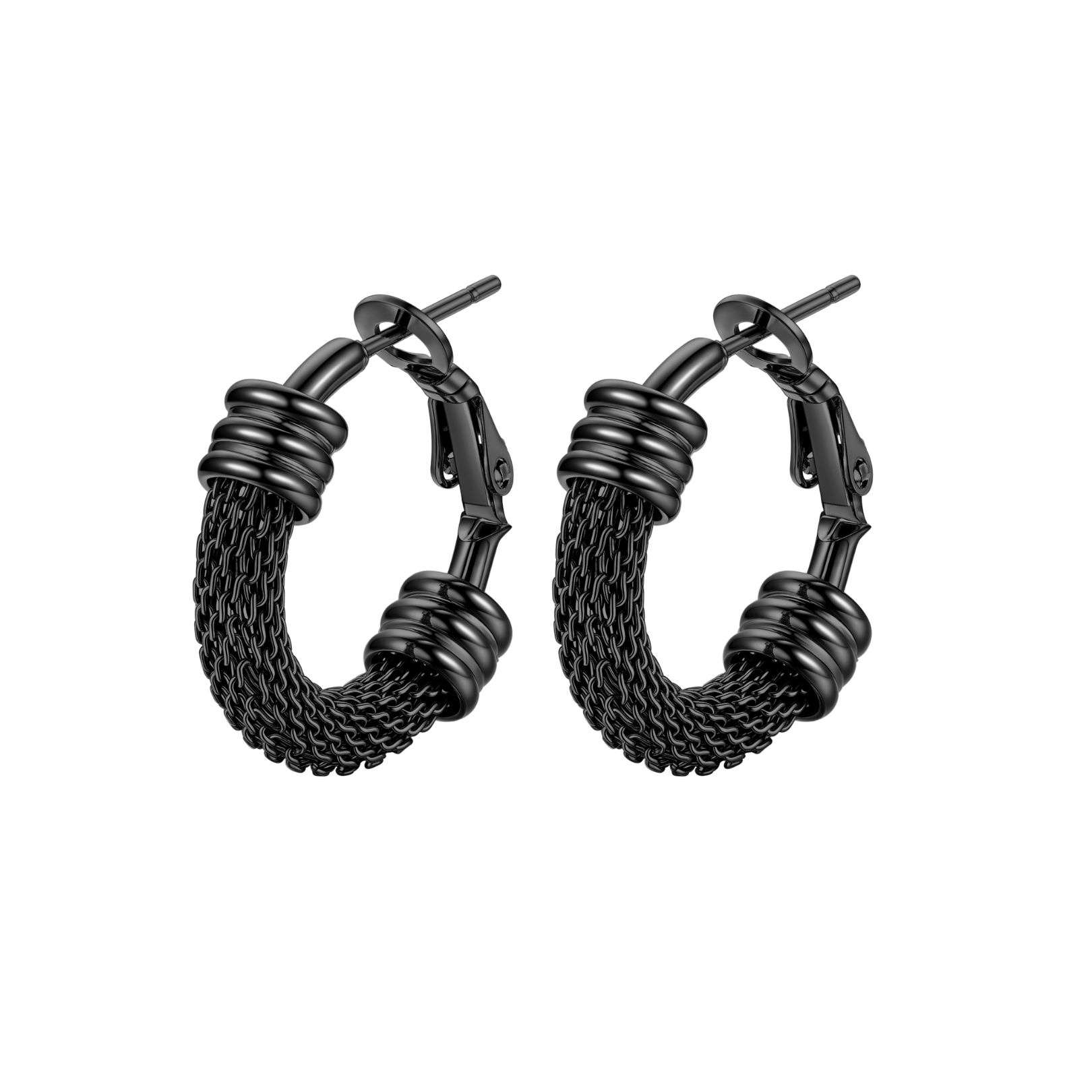 Woven Mesh Hoop Earrings