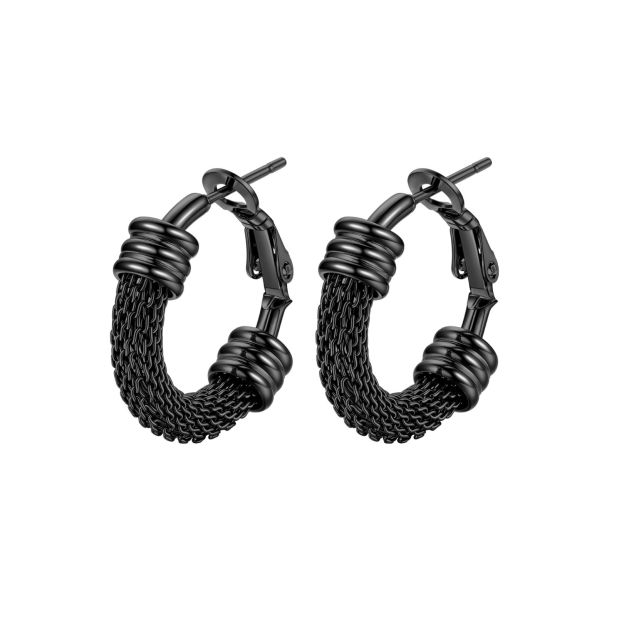 Woven Mesh Hoop Earrings