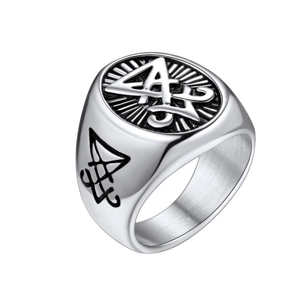 Men's Gothic Satanic Ring Size 8