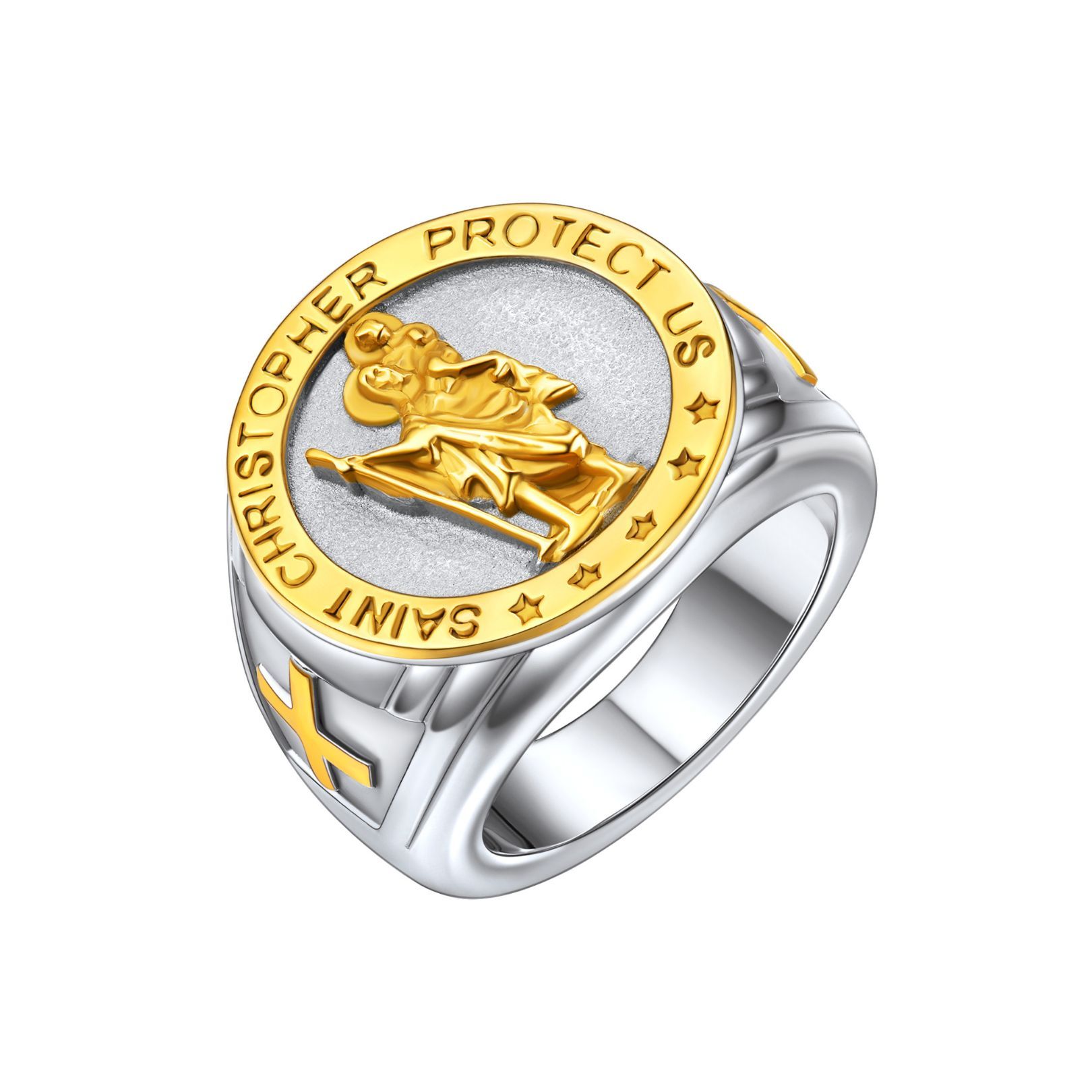 Stainless Steel Gold Signet Ring