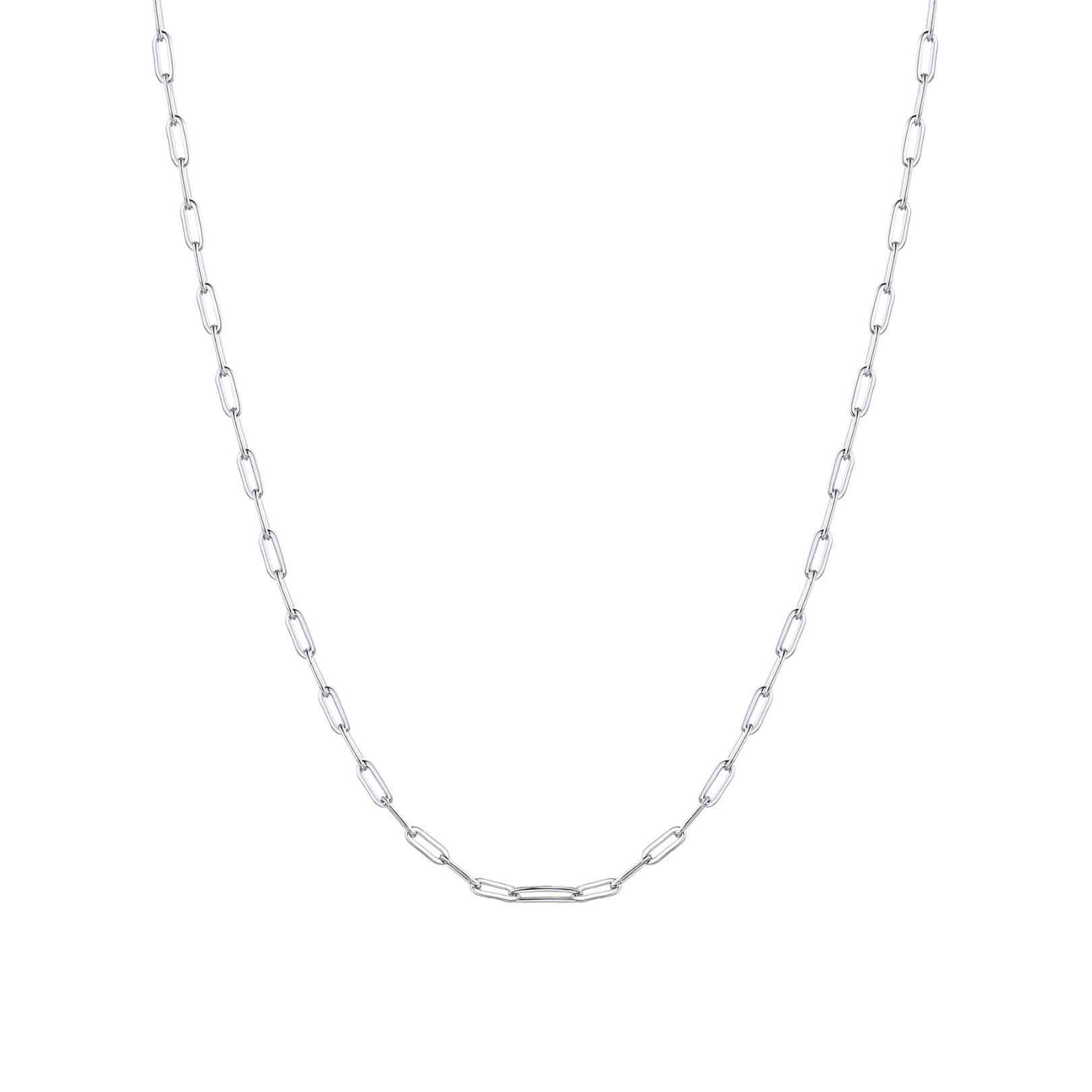 1.7mm Gold Paperclip Chain Necklace