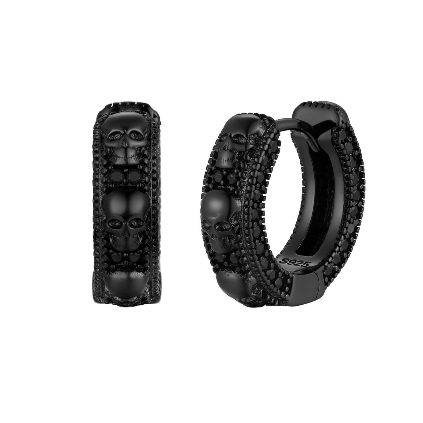 Mens Hoop & Skull Earrings