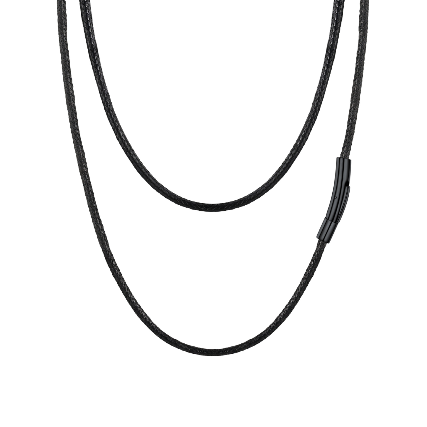 Mens String Rope Necklace in Black