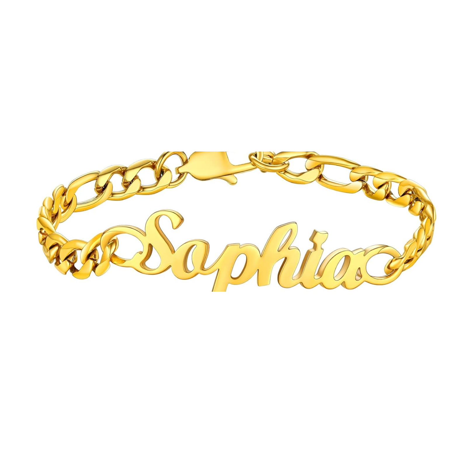 Name Figaro Chain Bracelet