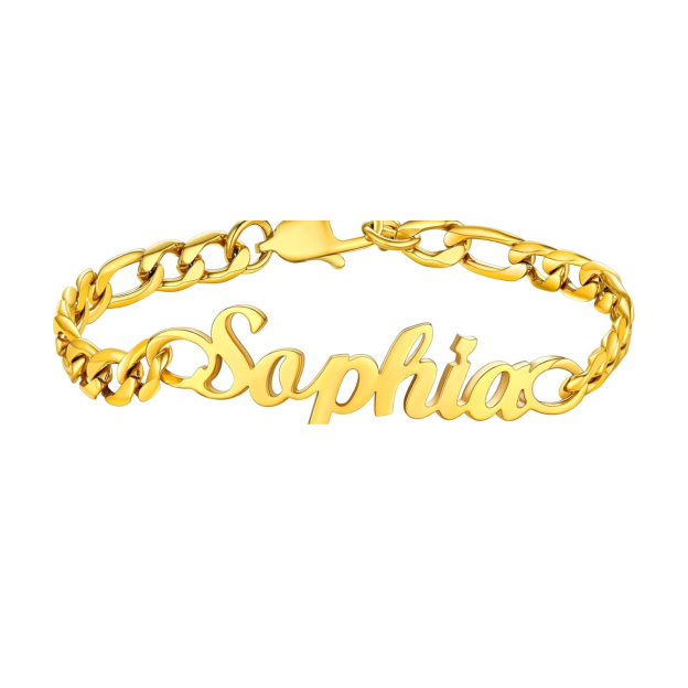 Name Figaro Chain Bracelet