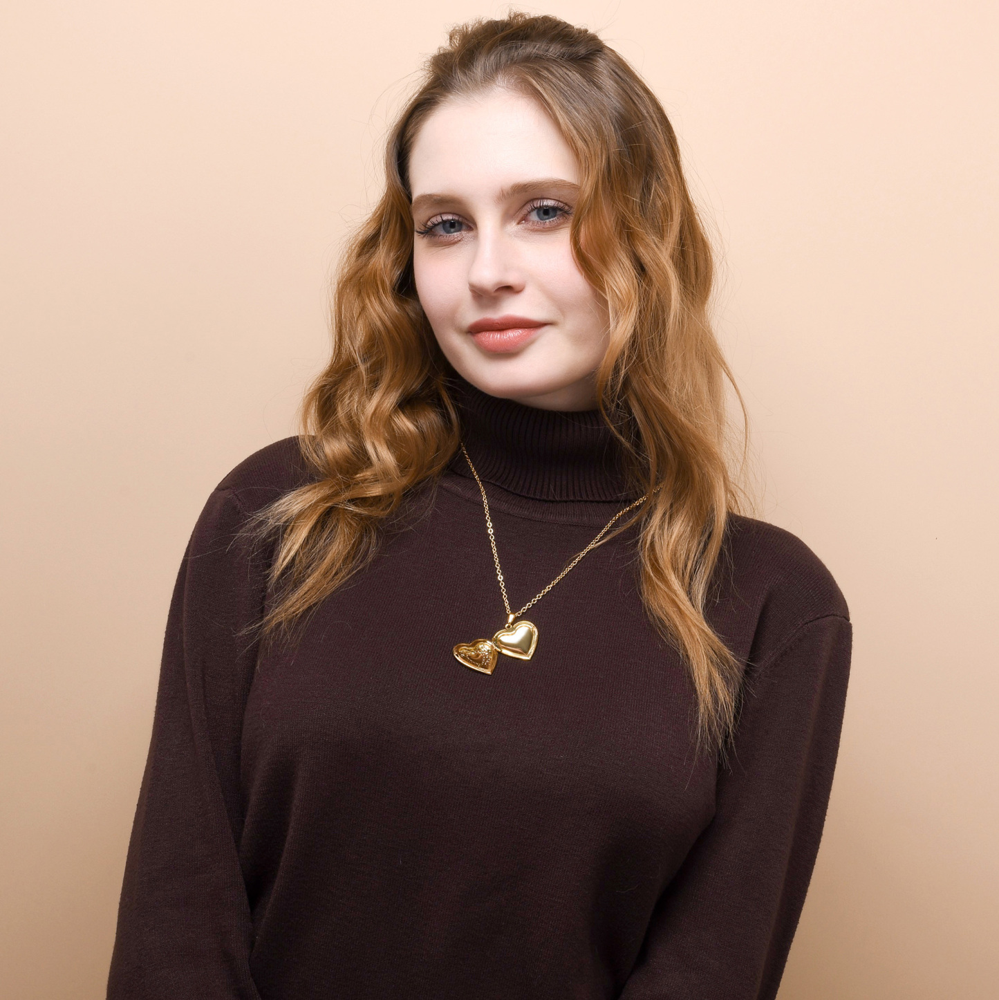 18K Gold Plated Heart Photo Locket Necklace