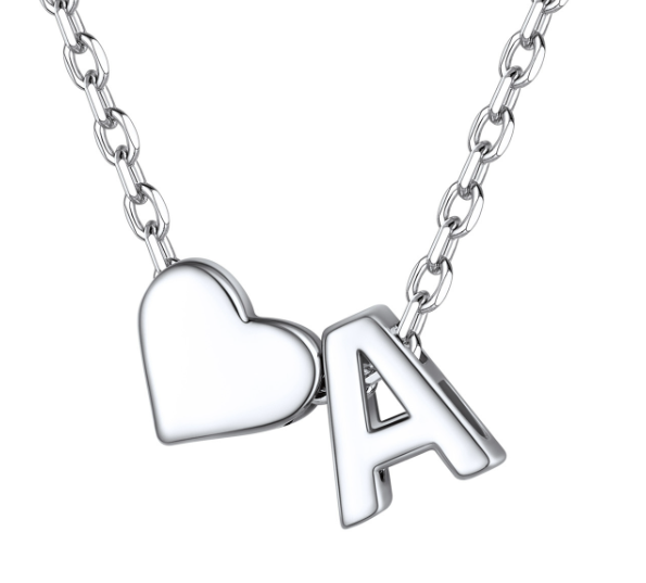 S925 Silver Heart Letter Chain