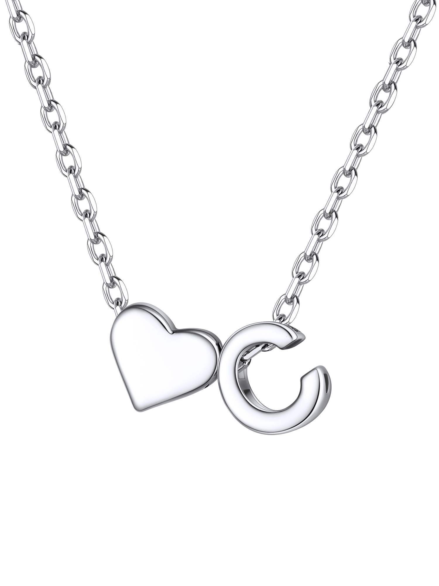 S925 Silver Heart Letter Chain
