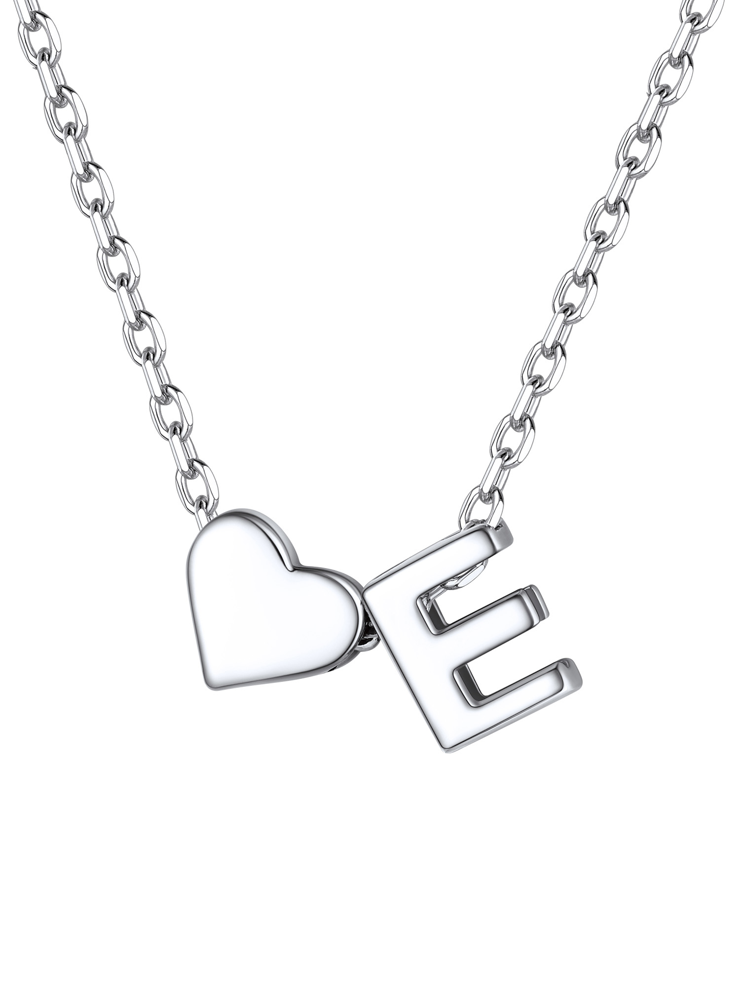 S925 Silver Heart Letter Chain
