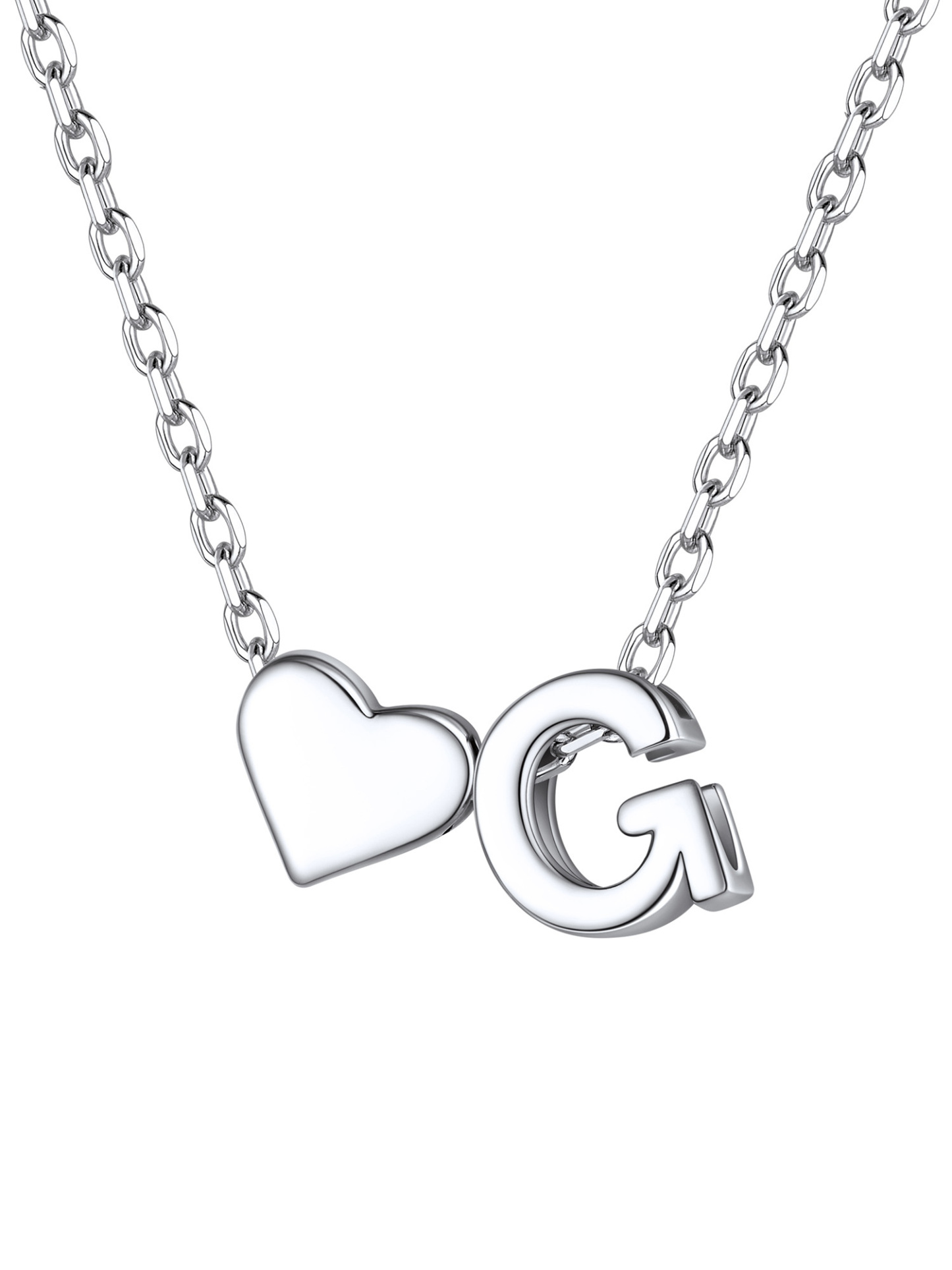 S925 Silver Heart Letter Chain