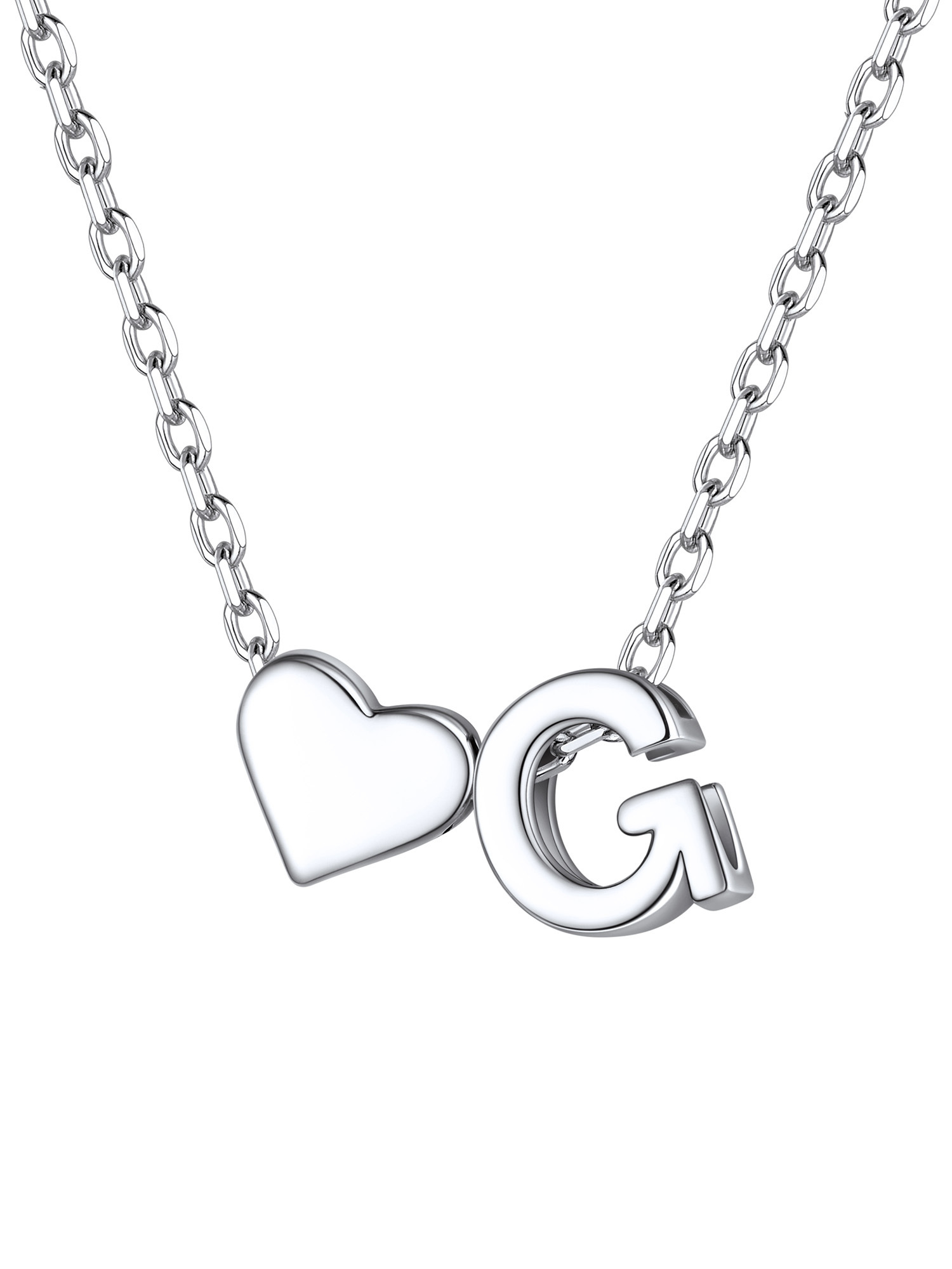 S925 Silver Heart Letter Chain