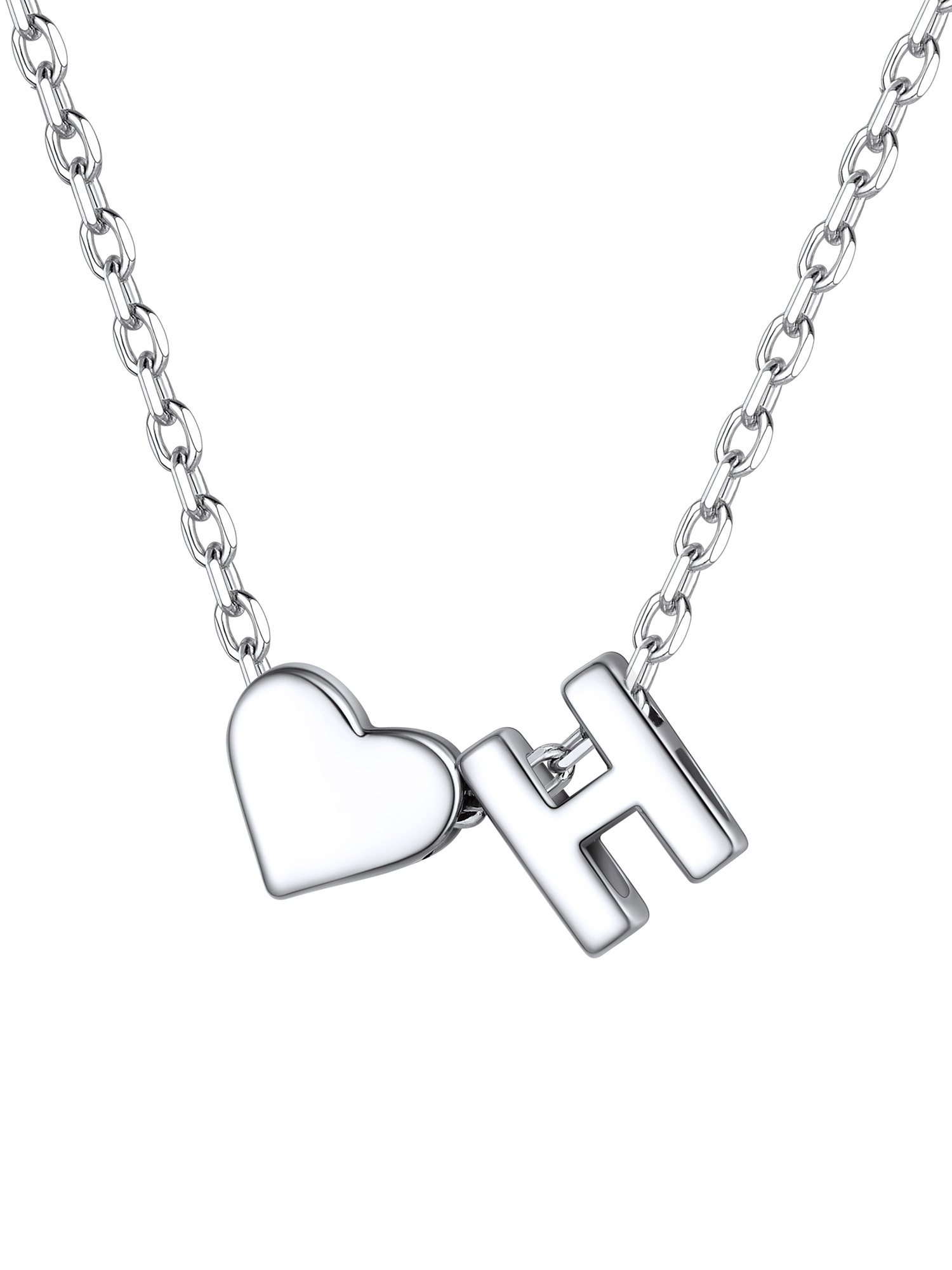 S925 Silver Heart Letter Chain