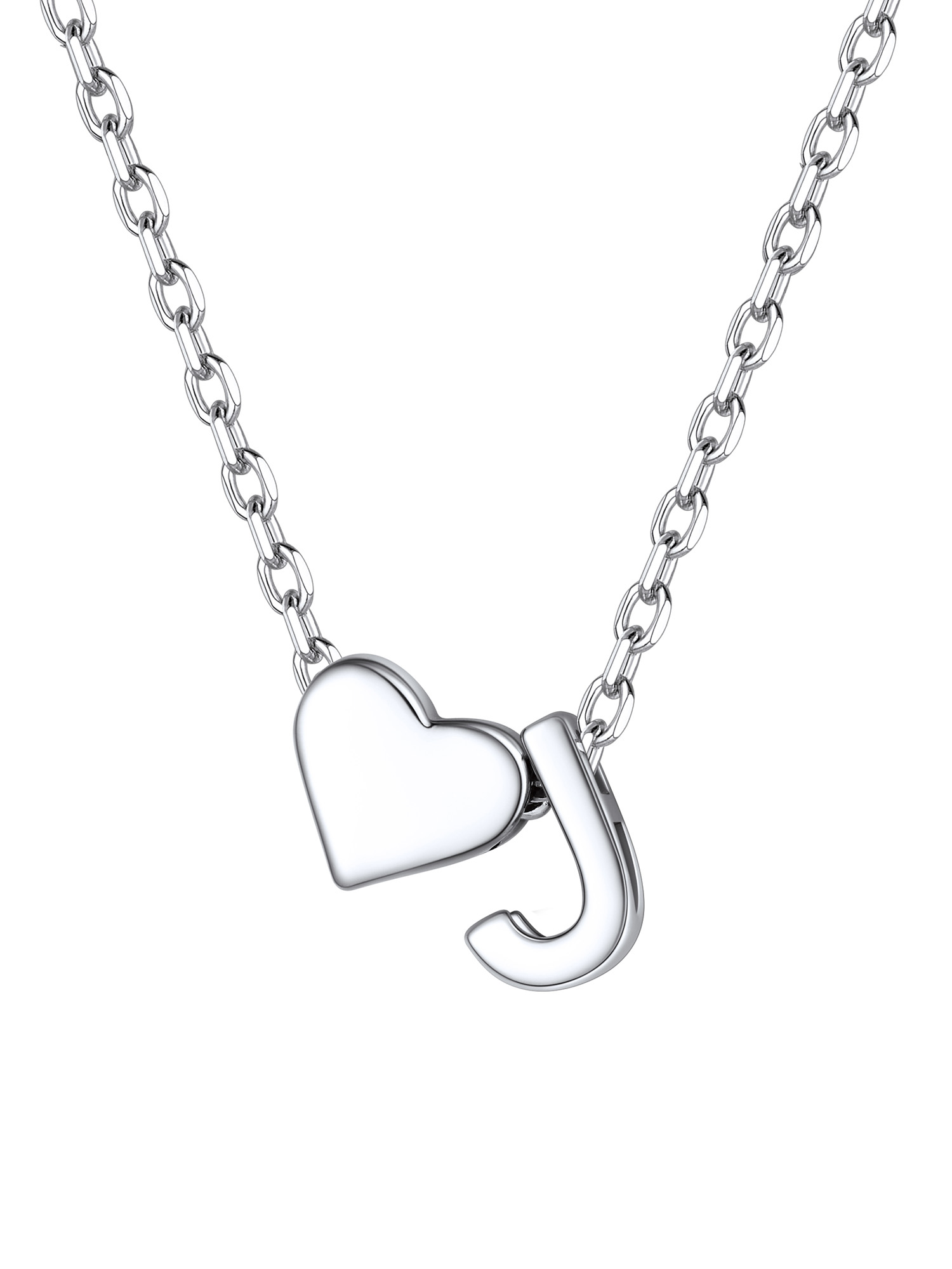 S925 Silver Heart Letter Chain
