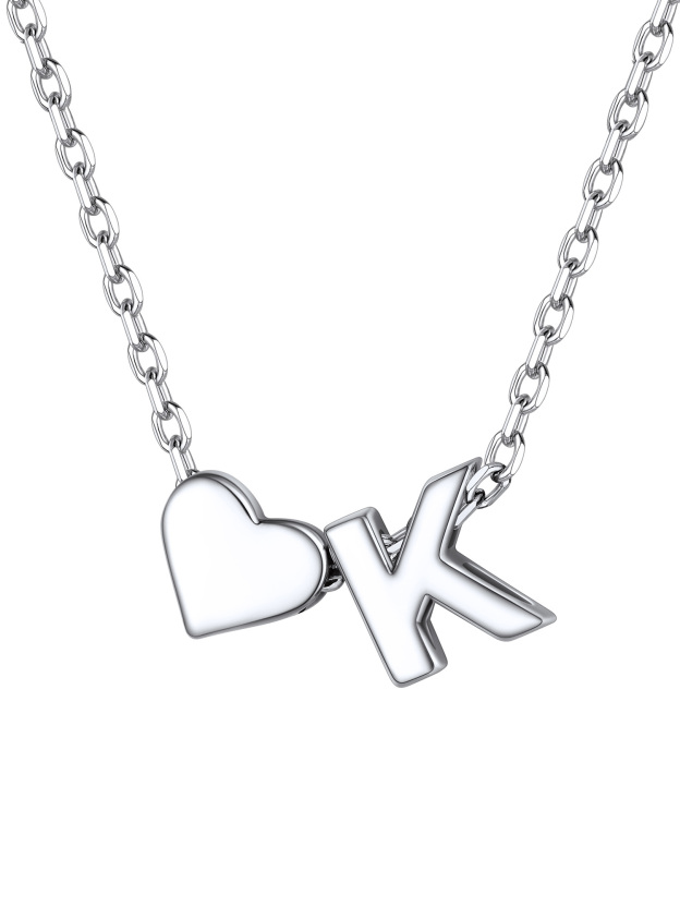 S925 Silver Heart Letter Chain