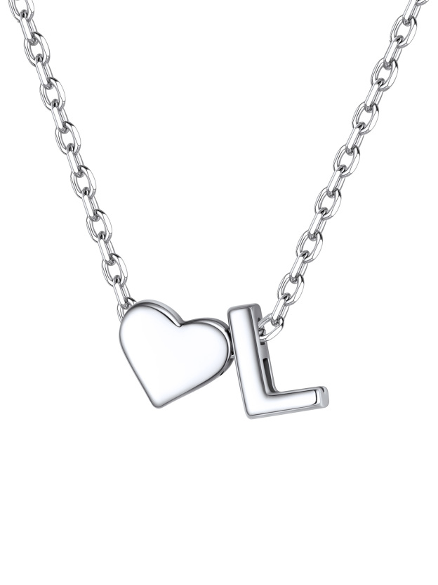 S925 Silver Heart Letter Chain