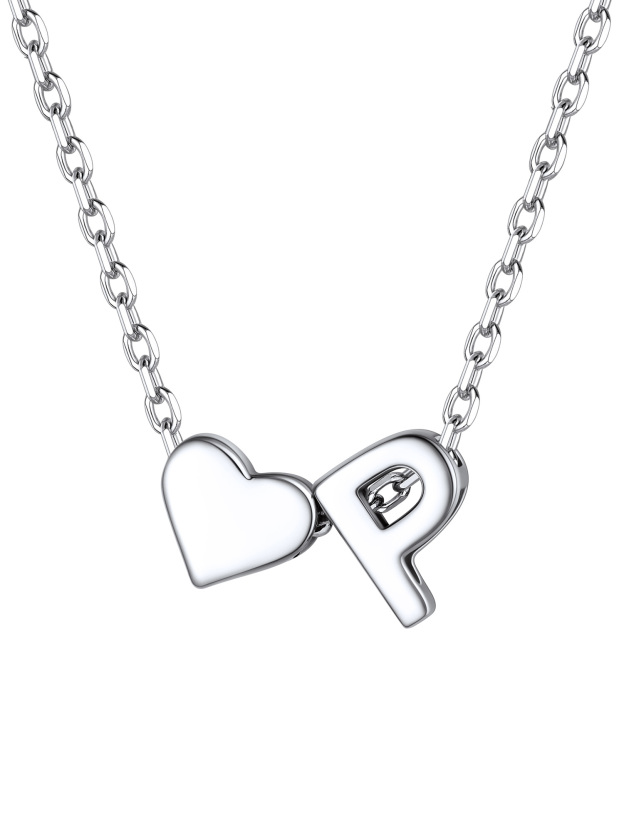 S925 Silver Heart Letter Chain
